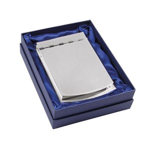 Bloc-notes Cassia 114x170 mm avec couverture en métal argenté, bloc-notes promotionnel - Product Image 1
