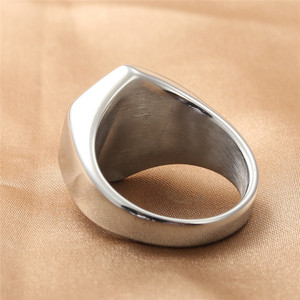 Stainless Steel Hexagon <b>Ring</b> Black Epoxy Men's Retro Punk Style Jewelry Gift - Product Image 3