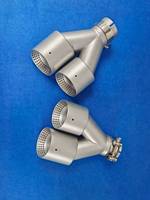 Punta de escape doble de acero inoxidable de 3.5 pulgadas para coche, silenciador de escape estilo Golf 8R con logo AK