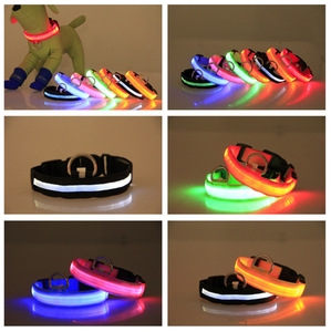 USB recargable longitud ajustable iluminado intermitente LED que brilla en la oscuridad collares de perro parpadeando para la noche - Product Image 3