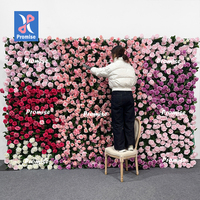 Promesse mur de fleurs indiennes feuilles vertes et toile de fond de mariage floral décoration de scène de mariage en plein air