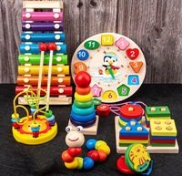 AiJH  Jeux de construction d'horloges en blocs, puzzles 3D, jeux de société, jouets éducatifs Montessori, jouets musicaux pour enfants, garçons, filles, jouets éducatifs