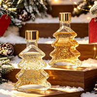 Bouteille diffuseur en verre transparent en forme de sapin de Noël, vide, pour huiles essentielles d'aromathérapie, pour la décoration de la maison en fêtes