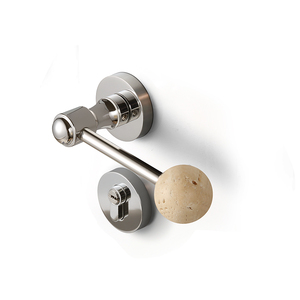 Serrure de porte intérieure moderne vintage BAGB en argent avec bouton en pierre de travertin, poignée de chambre à coucher silencieuse à aimant - Product Image 2