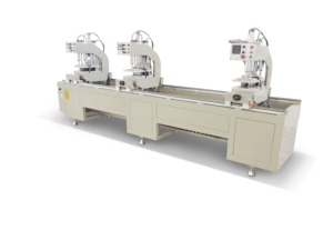 Máquina de Soldadura de Tres Cabezas Eworld 380V con Control PLC, Equipo de Alta Precisión para Fabricación de Puertas y Ventanas de PVC, Potencia de 3.5kW, 1 Año de Garantía - Product Image 1