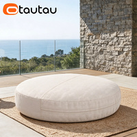 OTAUTAU Housse de pouf géant rond moderne en tissu, inclinable, pour extérieur, flottant pour piscine, convertible en canapé-lit DD213, sans rembourrage
