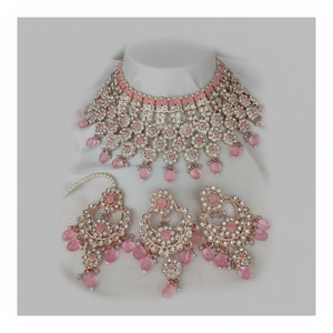 Parure de bijoux ethniques traditionnels indiens en cuivre plaqué or et zircon pour femme, idéale pour mariage, fiançailles, cadeau ou accessoires de fête haut de gamme - Product Image 2