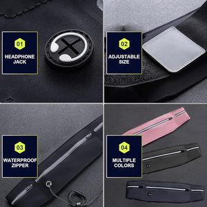 Cinto de Corrida Unissex de Nylon com Zíper Impermeável e Faixas Refletivas para Celular - Bolsa de Cintura Portátil para Celular - Product Image 2