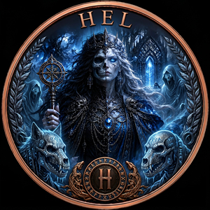 Moneda de Cobre Puro 999 de 1 oz y <span class=keywords><strong>5</strong></span> oz, Reina del Submundo, con Relieve 3D, Color UV, Acabado Tipo Proof, Decoración Nórdica de Arte Oscuro - Product Image 1