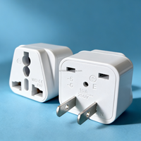 Steker Konversi Perjalanan 2 PIN USA NEMA 1-15P ke Soket UK/US/EU/AUS, Adaptor Steker Eropa ke AS