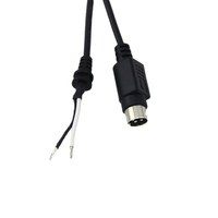 Cable de alimentación blindado DIN de 4 pines 1185 18AWG con núcleos de ferrita dobles y alivio de tensión