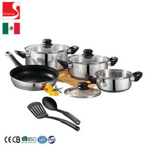 SY-Kitchenware 10PCs Cazuela Juego <span class=keywords><strong>de</strong></span> utensilios <span class=keywords><strong>de</strong></span> <span class=keywords><strong>cocina</strong></span> <span class=keywords><strong>de</strong></span> <span class=keywords><strong>acero</strong></span> inoxidable Olla y sartenes Familia Inducción Gass Cooktop - Product Image 4