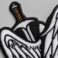 Patch brodé personnalisé Cœur Fleur 2D/3D, style gothique sombre, à thermocoller ou à coudre, pour veste, chapeau, vente en gros en usine OEM, en vrac