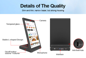 Tablet <span class=keywords><strong>PC</strong></span> con Pantalla Táctil LCD Android de 10.1 Pulgadas, con Soporte en Forma de L, <span class=keywords><strong>para</strong></span> Publicidad en Restaurantes, con Cámara, <span class=keywords><strong>para</strong></span> Mesa - Product Image 3