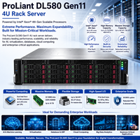 Servidor en Rack HPE ProLiant DL580 Gen11 4U, Intel Xeon de 4.ª Generación, Servidor Empresarial para IA, Virtualización, Base de Datos y Computación en la Nube