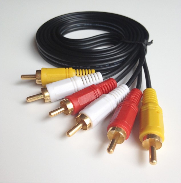 1.5m Length 3 RCA to 3 RCA 3RCA Male to Male 3RCA to 3.5rca AV Cable