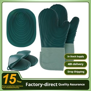 Gants de cuisson en silicone épais de haute qualité résistants à la chaleur avec racloir à pâte et <span class=keywords><strong>brosse</strong></span> à huile pour la cuisine quotidienne à la maison - Product Image 2