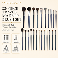 Kuas Makeup Profesional Portabel untuk Wajah dan Mata, Set Kuas Kosmetik Kecantikan, Kuas Foundation