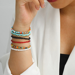 Ayarlanabilir Bilezikler Renkli Boho Bohemian Pirinç Boncuk Halhal Ayak Zinciri Kadın Kız Plaj Takı sevgililer Günü Şenlikli Hediyeler - Product Image 4