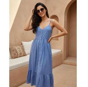 Robe d'été pour femmes, décontractée, légère, tissu doux, coupe confortable, idéale pour les voyages, les vacances, les stations balnéaires et le quotidien - Product Image 3