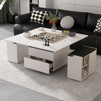 Table basse et de repas multifonctionnelle moderne Shiyu avec espace de rangement et tabouret mobile pour petit appartement et salon