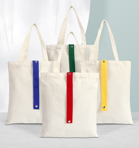 Customizable logo printing, dust-proof natural semi white cotton <b>canvas</b>, customized drawstring <b>handbag</b>, shopping bag - Product Image 4