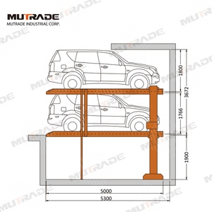 Cơ khí có người phục vụ 2 cấp <span class=keywords><strong>Pit</strong></span> bãi đậu xe ngầm nền tảng hệ thống - Product Image 5