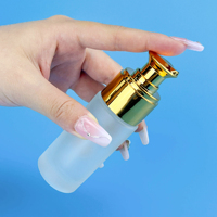 Flacon en verre dépoli pour émulsion, huile essentielle, lotion, fond de teint liquide, cosmétique, avec couvercle en acrylique et bouchon à vis, vide