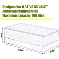 Boîte de rangement et étui à mahjong en acrylique transparent, portable et amovible, pour tuiles et cartes de mahjong