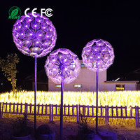 Lampe LED en acrylique en forme de pissenlit pour éclairage paysager extérieur avec fibre optique, indice de protection IP65, blanc chaud dimmable pour Noël