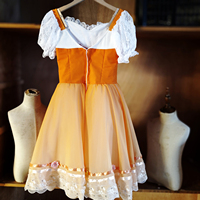 Costume de tutu de ballet pour filles et adultes Giselle, en mousseline de soie orange et élasthanne/coton, taille personnalisée acceptée, en stock