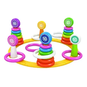 塑料新款彩色记分牌彩色婴儿堆叠游戏动物造型戒指折腾婴儿玩具迪伊