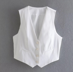 Runwaylover1155Vネック2022レディースファッションノースリーブブレザーベスト - Product Image 3