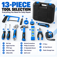 Perceuse sans fil portable 12V, ensemble d'outils à main 13 pièces pour électriciens et propriétaires, kit combiné d'outils électriques multifonctionnels OEM