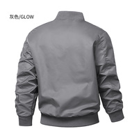 Blouson Bomber Homme Hiver Formel en Nylon Fin Lavé avec Fermeture Éclair, Revêtement Respirant, Logo Avant, Motif Camouflage, Vêtement de Travail Extérieur