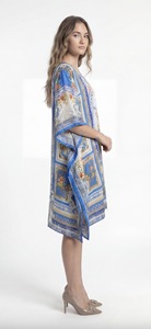 Robe longue caftan en viscose style africain pour femme, coupe ample, tunique, poncho, kimono, aspect satiné soyeux, bohème, pour la plage, les vacances et la détente - Product Image 4