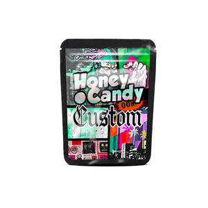 Tas 3.5 <span class=keywords><strong>Mylar</strong></span> kustom 14G, kantung dudukan <span class=keywords><strong>Foil</strong></span> Aluminium kemasan dapat ditutup kembali, kantong ZipLock anti bau kue anak-anak - Product Image 5