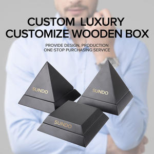 SUNDO Novo estilo luxo veludo preto travesseiro triângulo jóias pulseira caixa presente embalagem único relógio de madeira caixa - Product Image 3