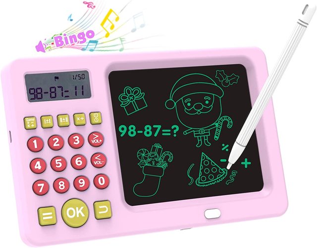 Talking Flash Cards with LCD Drawing Tablet Toy 2 in 1 Doodle Board Preschool Educational Toy for Toddlers 3-6 Years Old Baby