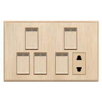 Prise murale double 5 broches avec interrupteur indicateur 16A 220V/250V, contrôle électronique PC multicanal, en alliage d'argent, fabriquée à l'usine du Zhejiang
