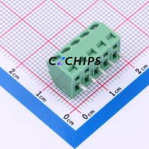 MX127S-3.5-05P-GN01-Cu-Y-A Screw Terminal Block Through hole Component (THT),P=3.5mm Connector 1x5P 3.5mm Green Through Hole - Product Image 2