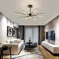 Simple moderne rond noir or multi-têtes pendentif lumière salon chambre salle à manger créatif Style industriel lustre