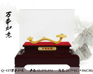 Chine Kim Loại Tùy Chỉnh Trang Trí Khỏe Mạnh Đồ Trang Trí Kinh Doanh Quà Tặng Đám Cưới Trung Quốc Phong Thủy Bức Tượng Mô Hình Thủ Công Mỹ Nghệ 24K Vàng Ru <span class=keywords><strong>Yi</strong></span> - Product Image 4