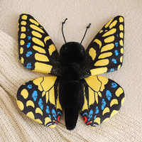 Peluche Papillon Réaliste avec Ailes Colorées, Jouet en Peluche Insecte, Poupée Douce pour Décoration de Table à Domicile, Peluche Éducative