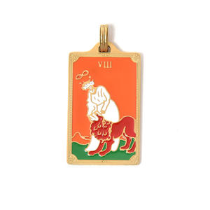 Retro personalizzato fatto a mano tarocchi fai da te con ciondolo in acciaio inossidabile accessori pendenti dipinti a goccia gioielli di moda - Product Image 5