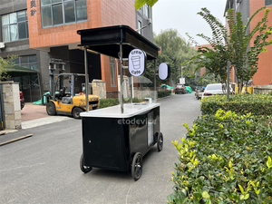 Xe đẩy bán cà phê có bánh xe, xe cà phê di động, xe cà phê gấp gọn để bán, xe cà phê di động có tủ đông - Product Image 4