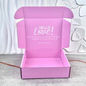 特注郵便メーラーバッグ特注メーラープリントピンクアパレルボックス段ボール - Product Image 1