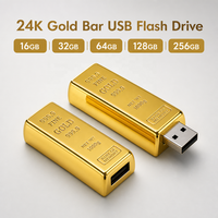 Clé USB personnalisée en forme de barre d'or, clé USB en métal pour les cadeaux bancaires et financiers, 8 Go/16 Go/32 Go/64 Go/128 Go