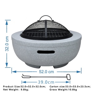 Foyer grillagé <span class=keywords><strong>Barbecue</strong></span> Grill Fire Pit Stove Rond Béton Foyer Personnel Brasero Traditionnel pour la Cuisine - Product Image 2