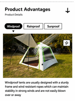 Tente de camping gonflable 4m² avec auvent de vestibule, colonne d'air en PVC, Oxford 300D, porte simple, trois fenêtres pour le camping en extérieur, OEM